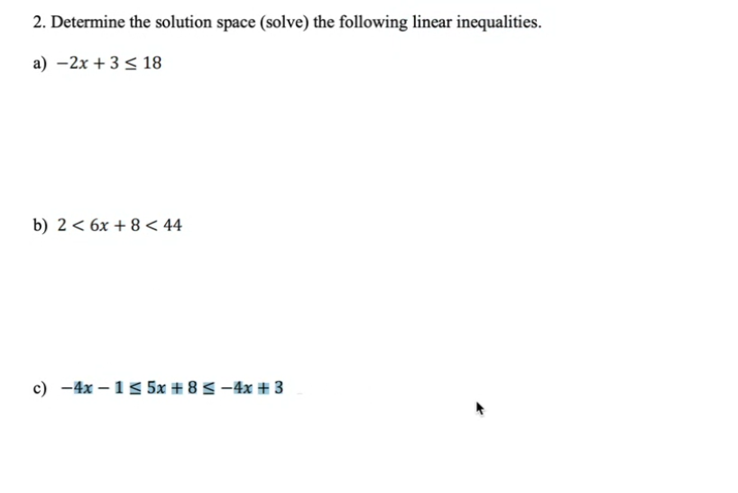 2. Determine the solution space (solve) the
