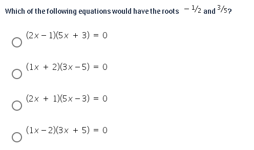 Which of the following equations would have the