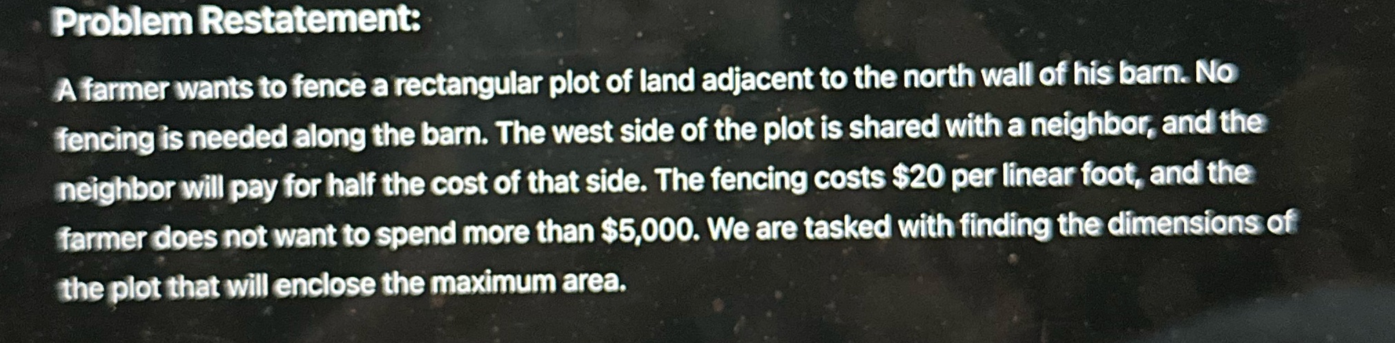 [0 S e A farmer wants to fence a rectangular plot