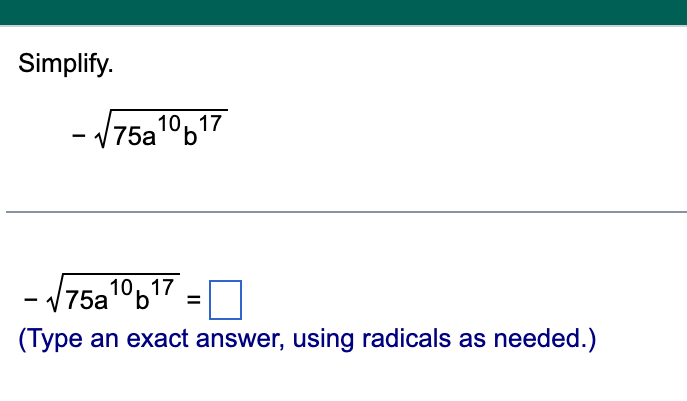 MUST SHOW CALCULATIONS: Simplify. Assume that all