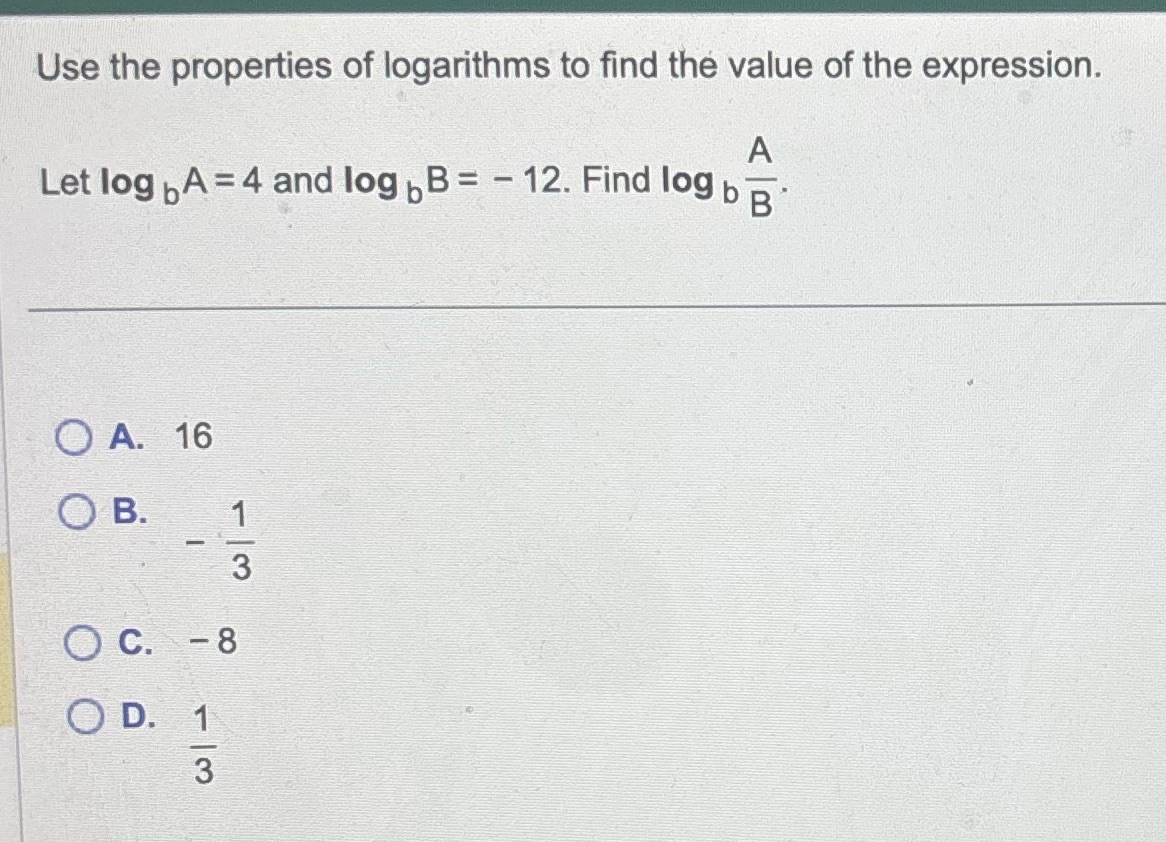 need help Use the properties of logarithms to