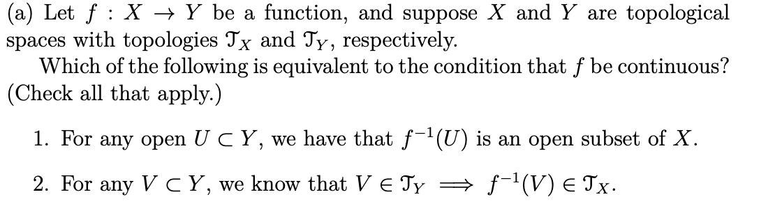 need help with these (a) Let f : X  style=