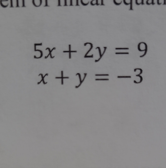 solve the system of linear equation by