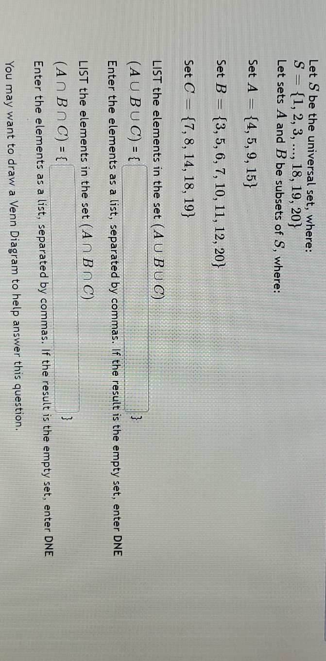 pls explain, tkns Let S be the universal set,