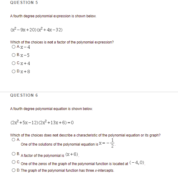 QUESTION 1 What are the solutions of the