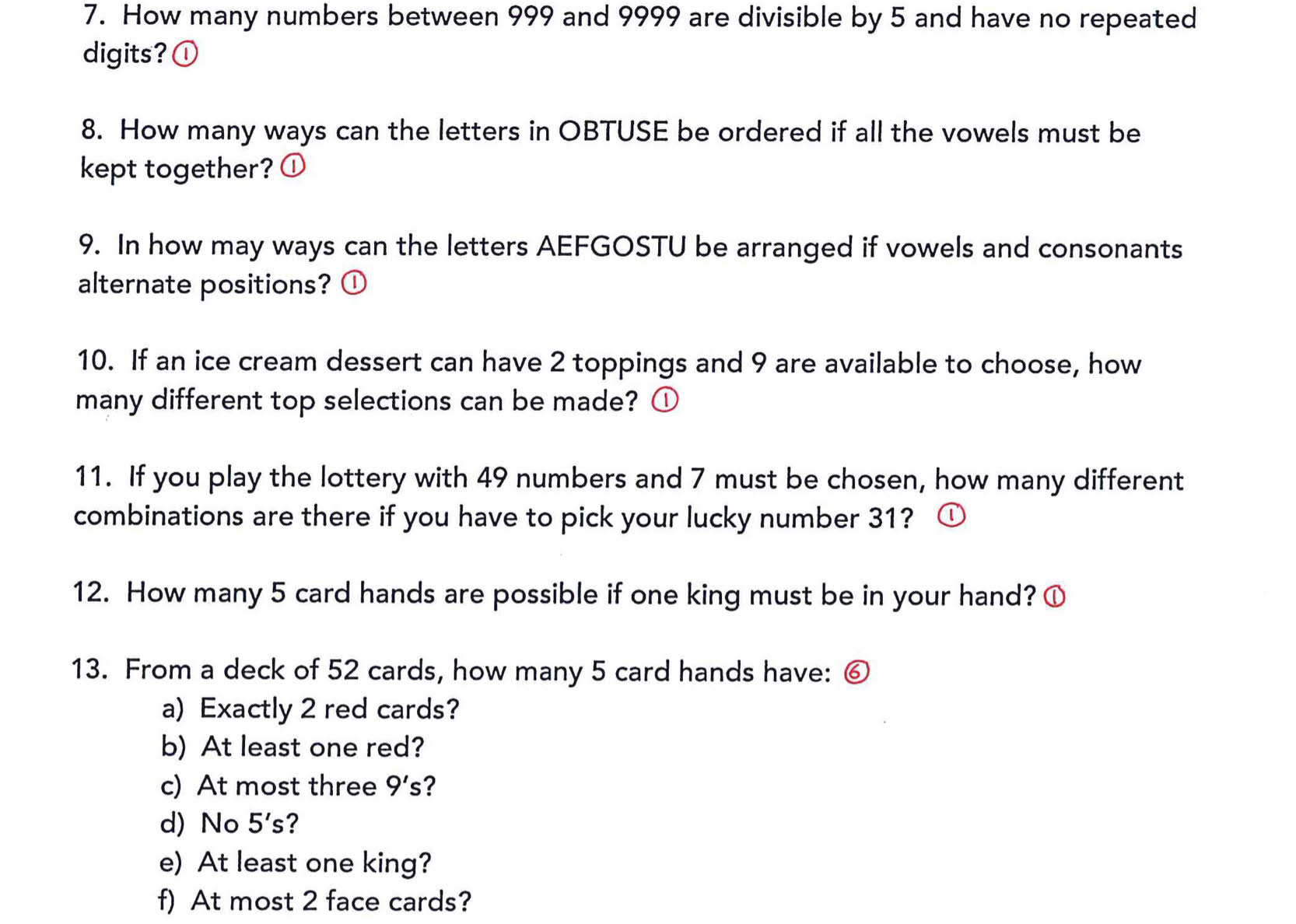 7. How many numbers between 999 and 9999 are