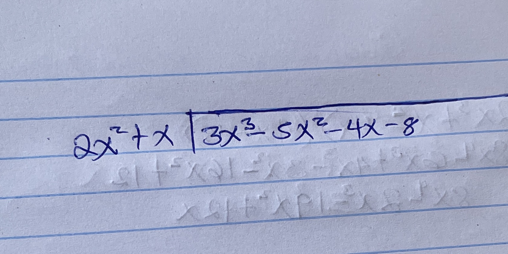 It's Dividing Polynomial using the long division