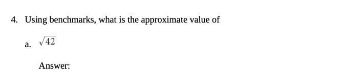 4. Using benchmarks, what is the approximate