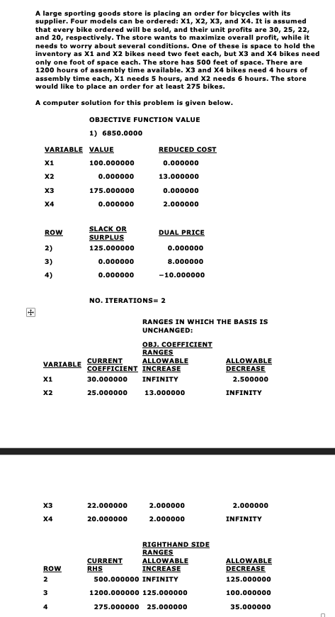 A large sporting goods store is placing an order