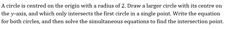 CG4 Q5 A circle is centred on the origin 1with a