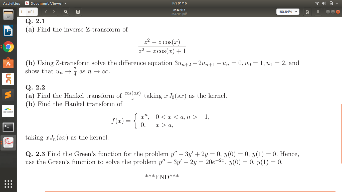 Question 2.1 (a) please and check my answer for