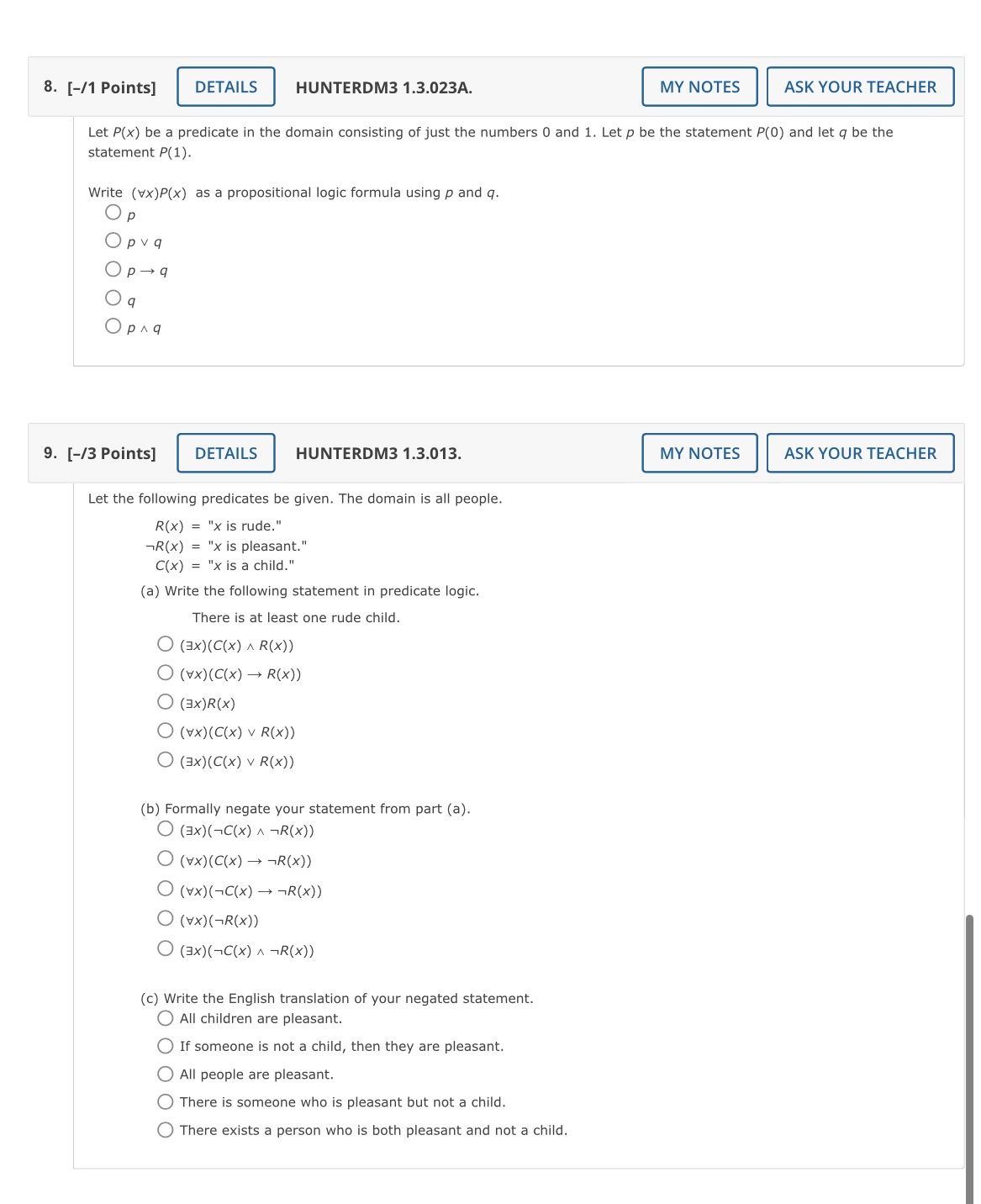 8. [-/1 Points] DETAILS HUNTERDM3 1.3.023A. MY