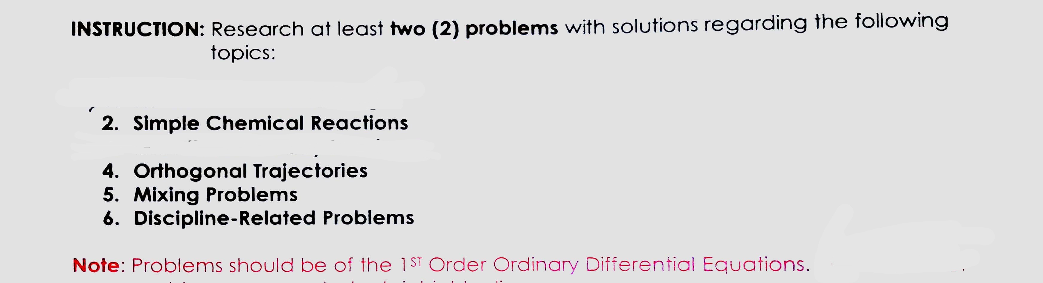 Differential Equations Elementary application