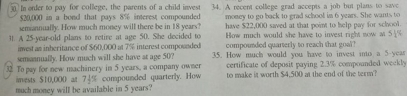 Please answer #30 , #32 , #34 and #40 only