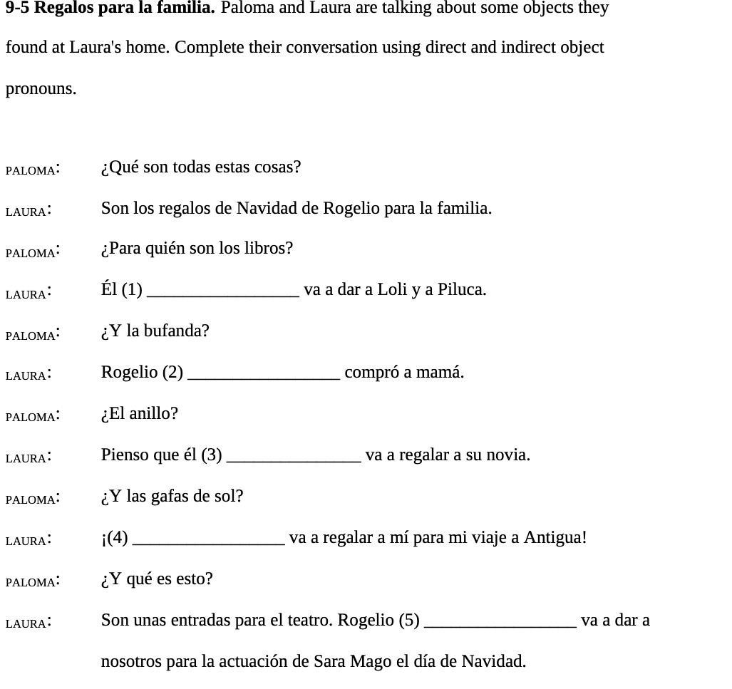 9-5 Regalos para la familia. Paloma and Laura are