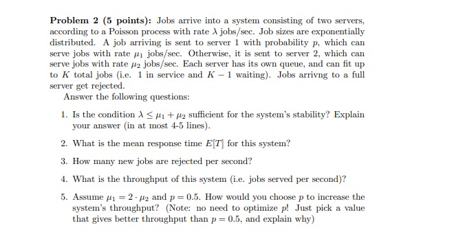 Problem 1 (5 points) : Consider the following