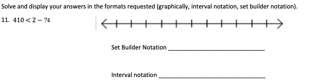 Solve and display your answers in the formats
