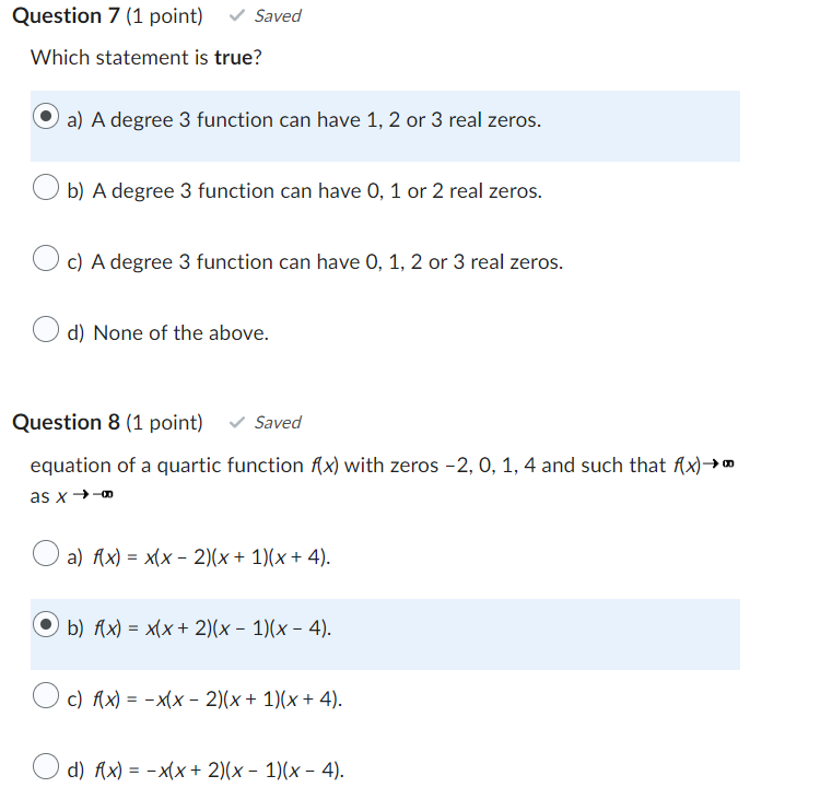 Question 3' {1 point} Saved Which statement is