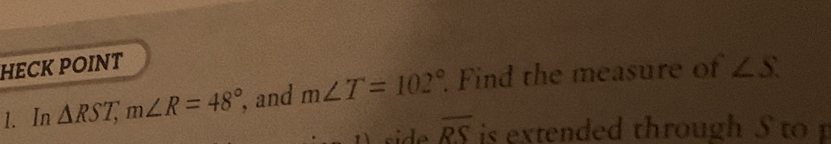 HECK POINT 1. In ARST, mLR = 48, and mZT = 102.
