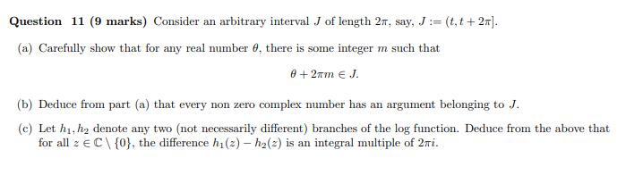 Question 11 (9 marks) Consider an arbitrary