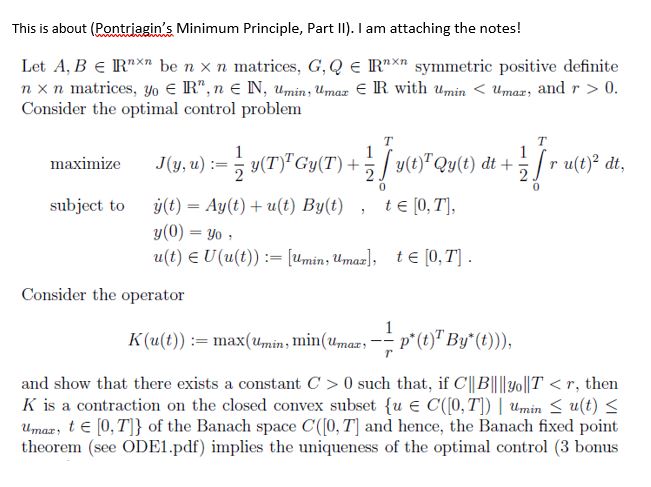 (Pontrjagin's Minimum Principle, Part II).