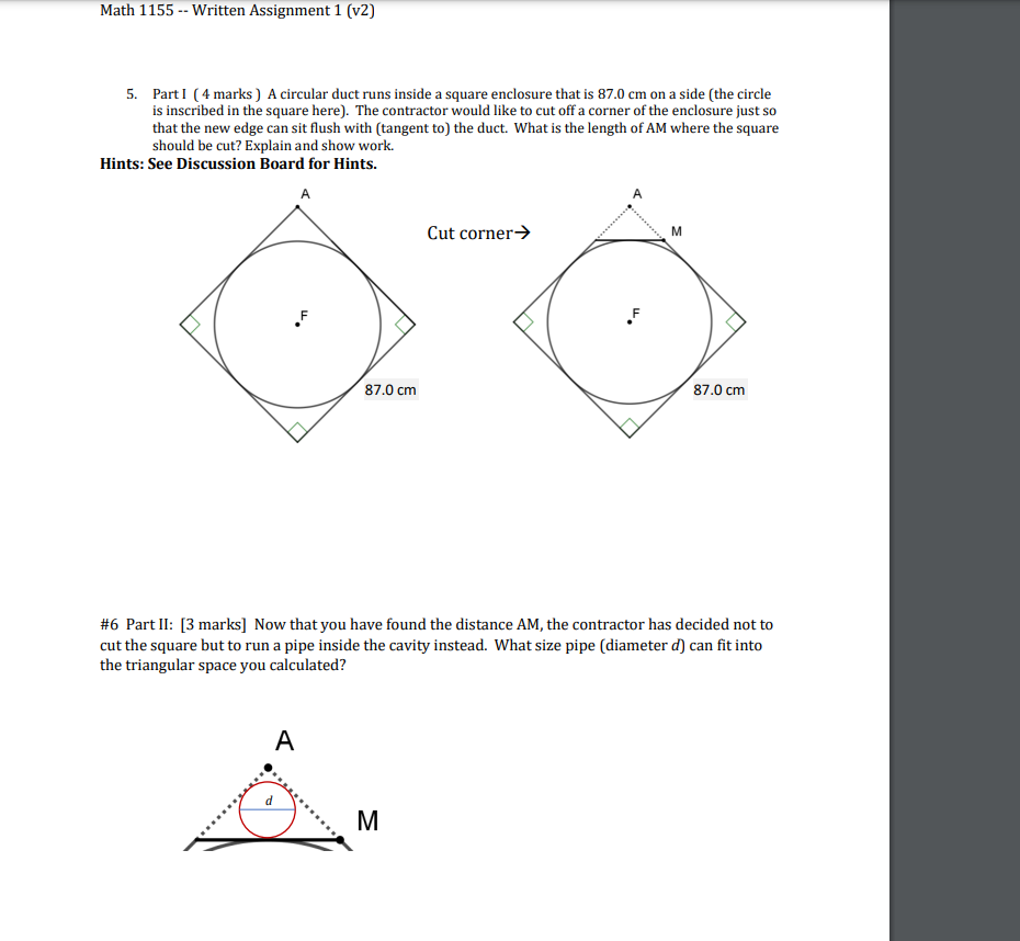 Math 1155 -- Written Assignment 1 (v2) 5. Part I