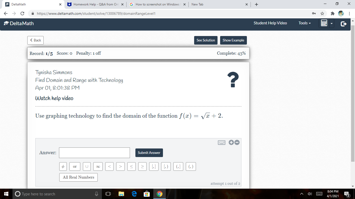 DeltaMath X Homework Help - Q&A from Onl x G How