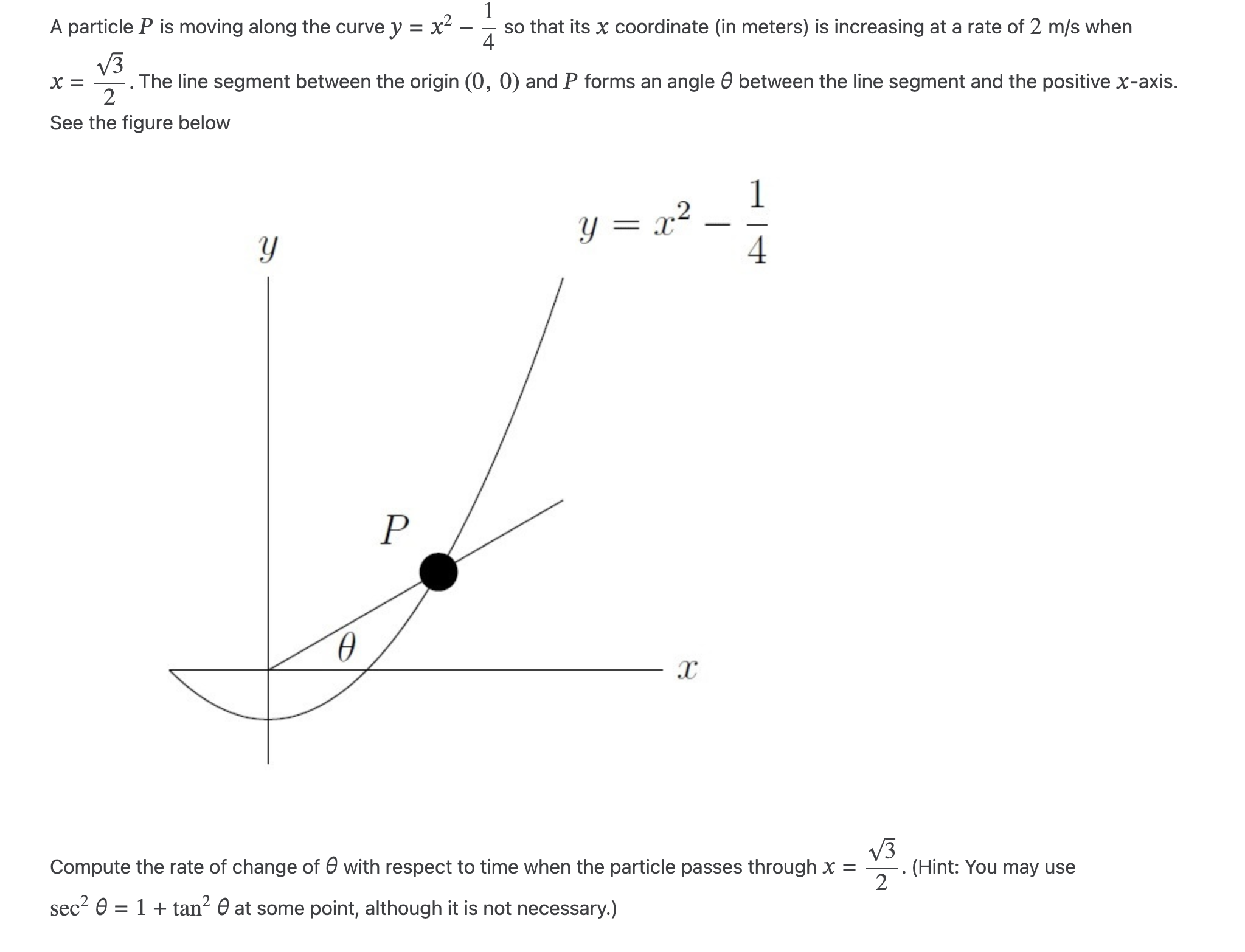 2 1 A particle P is moving along the curve y = x
