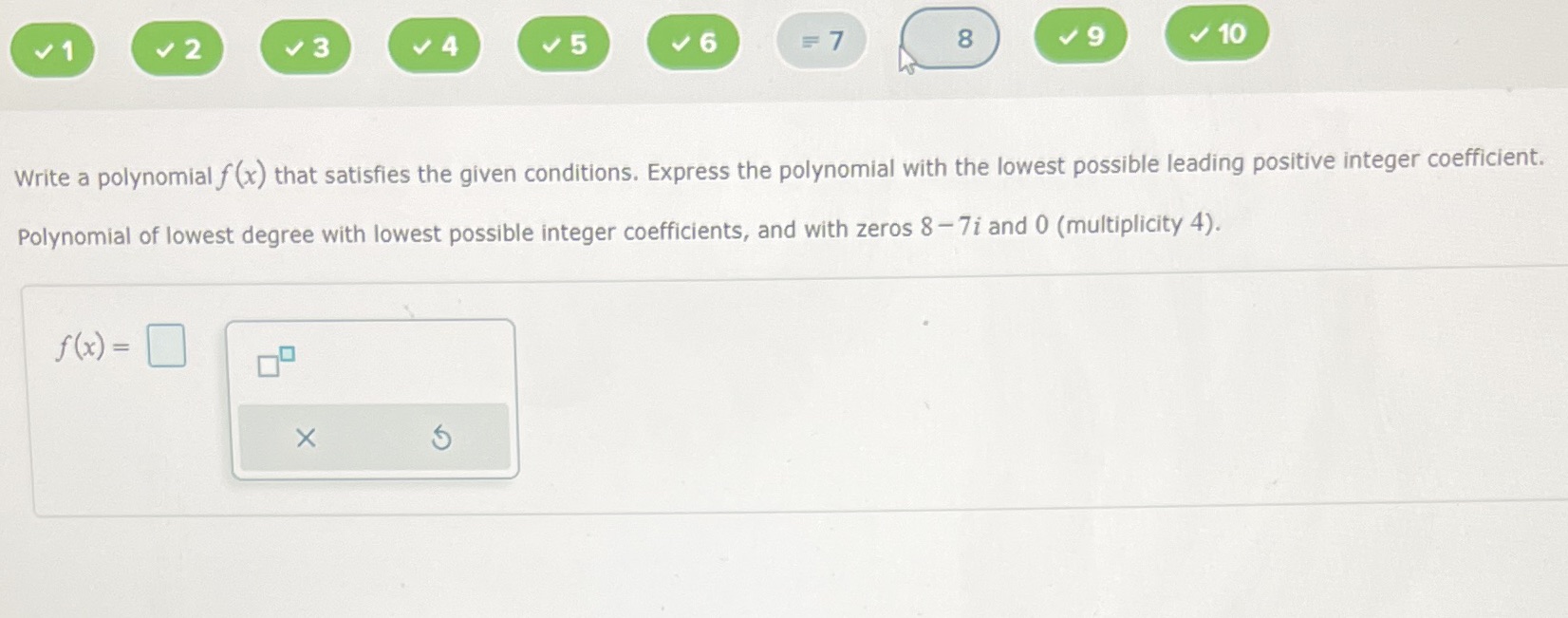 a polynomial f(x) that satisfies the given