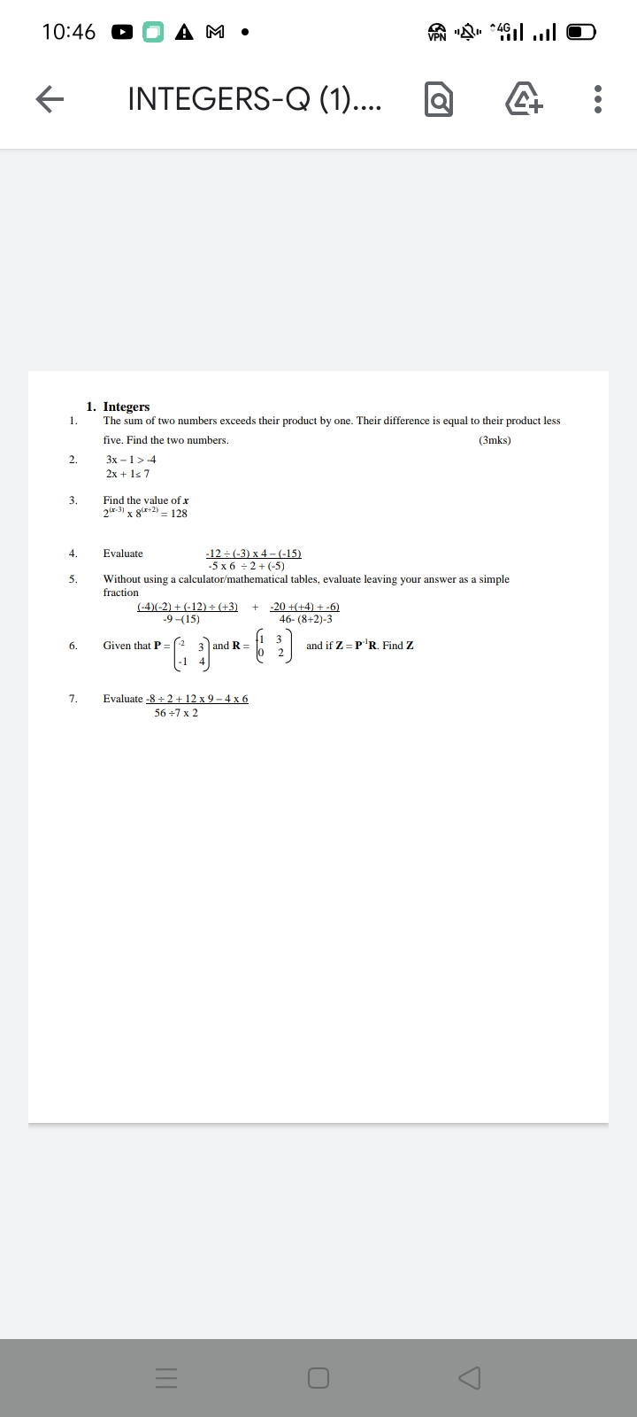 Dont give handwriten Answers please!! 10:46 AM .