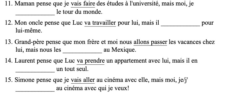 11. Maman pense que je vais faire des etudes a
