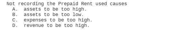 Net retarding the Prepaid Rent used causes A.