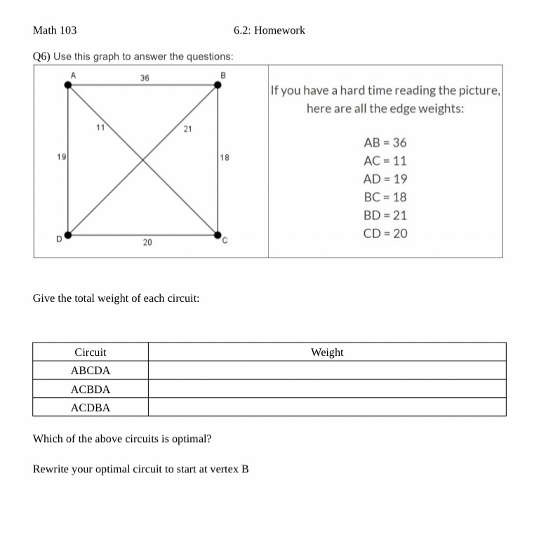 Math 103 6.2: Homework Q6) Use this graph to