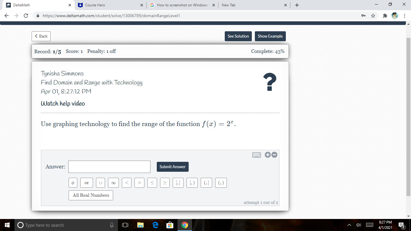 DeltaMath X Course Hero X G How to screenshot on