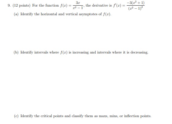 Work on the following; 7. (12 points) (a) Find /