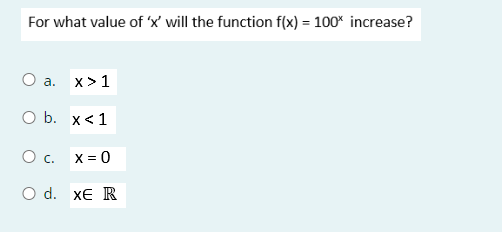 ? For what value of X" will the function f(x) =