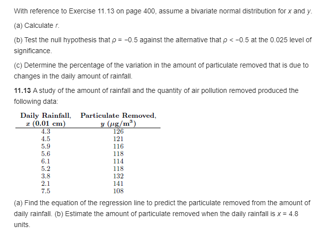 Question 27 1With reference to Exercise 11.13 on