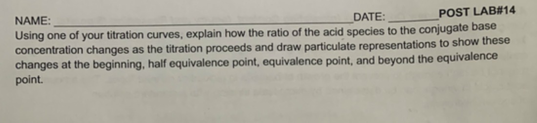 NAME: DATE: POST LAB#14 Using one of your