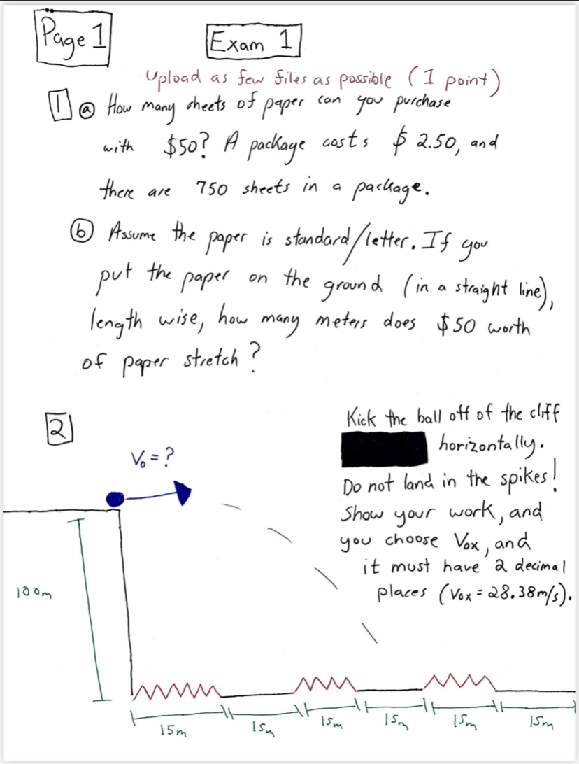 Page 1 Exam 1 Upload as few files as possible ( I