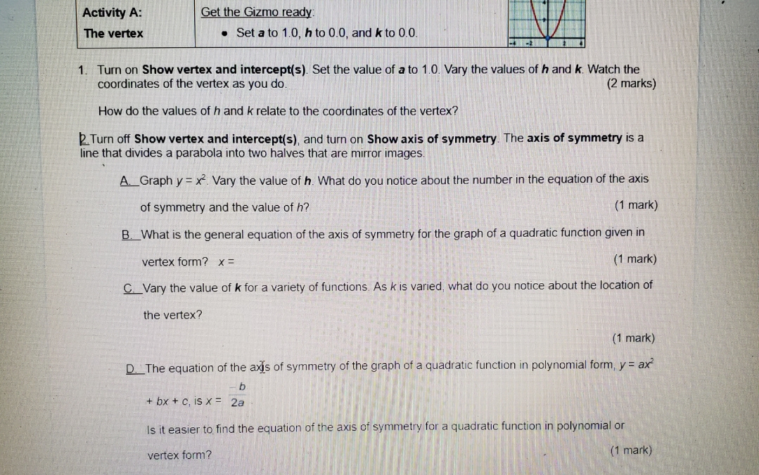 Good luck ? Activity A: Get the Gizmo ready: The