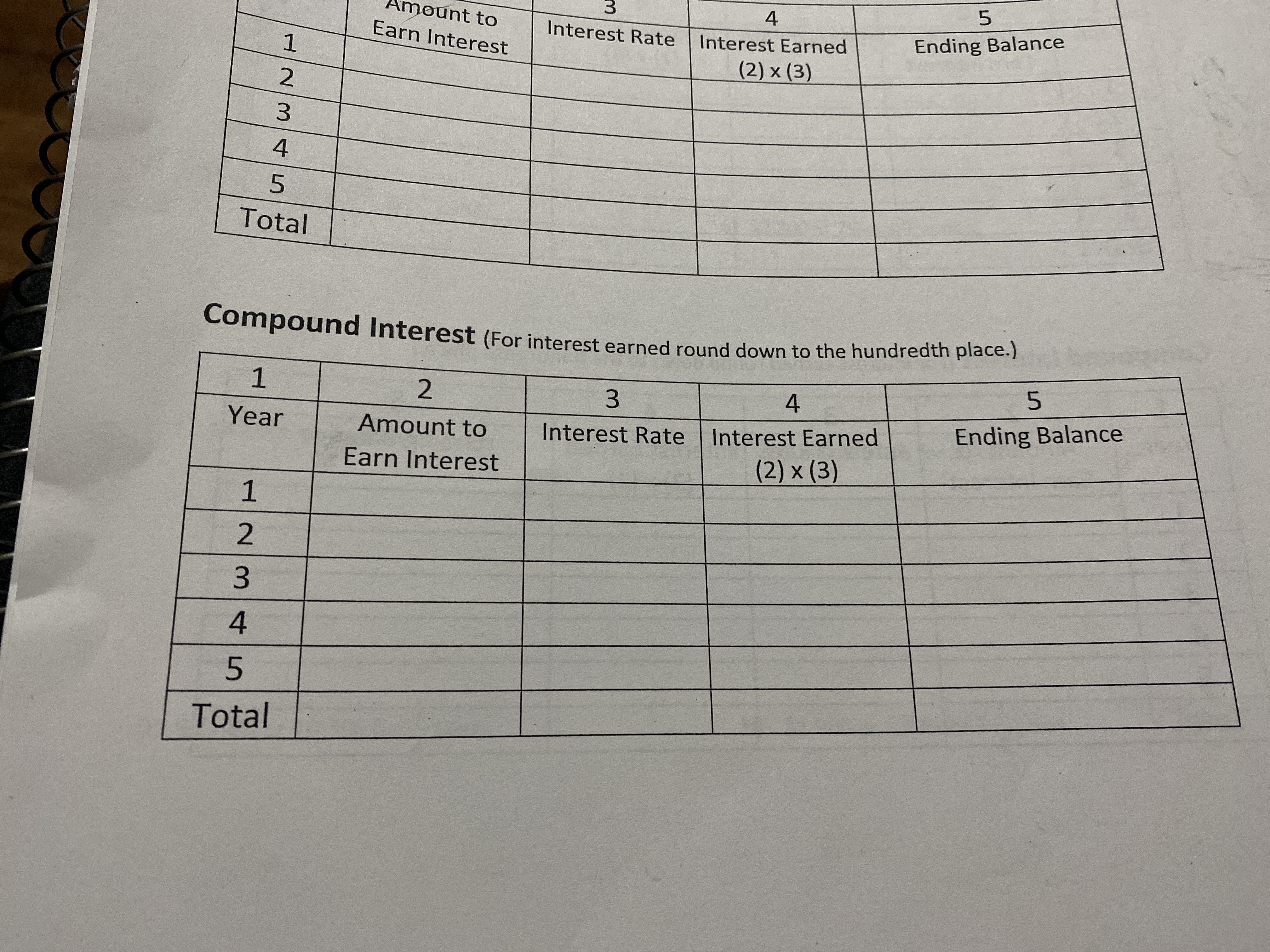 Simple and Compound Interest Activity 7.5-2b Name