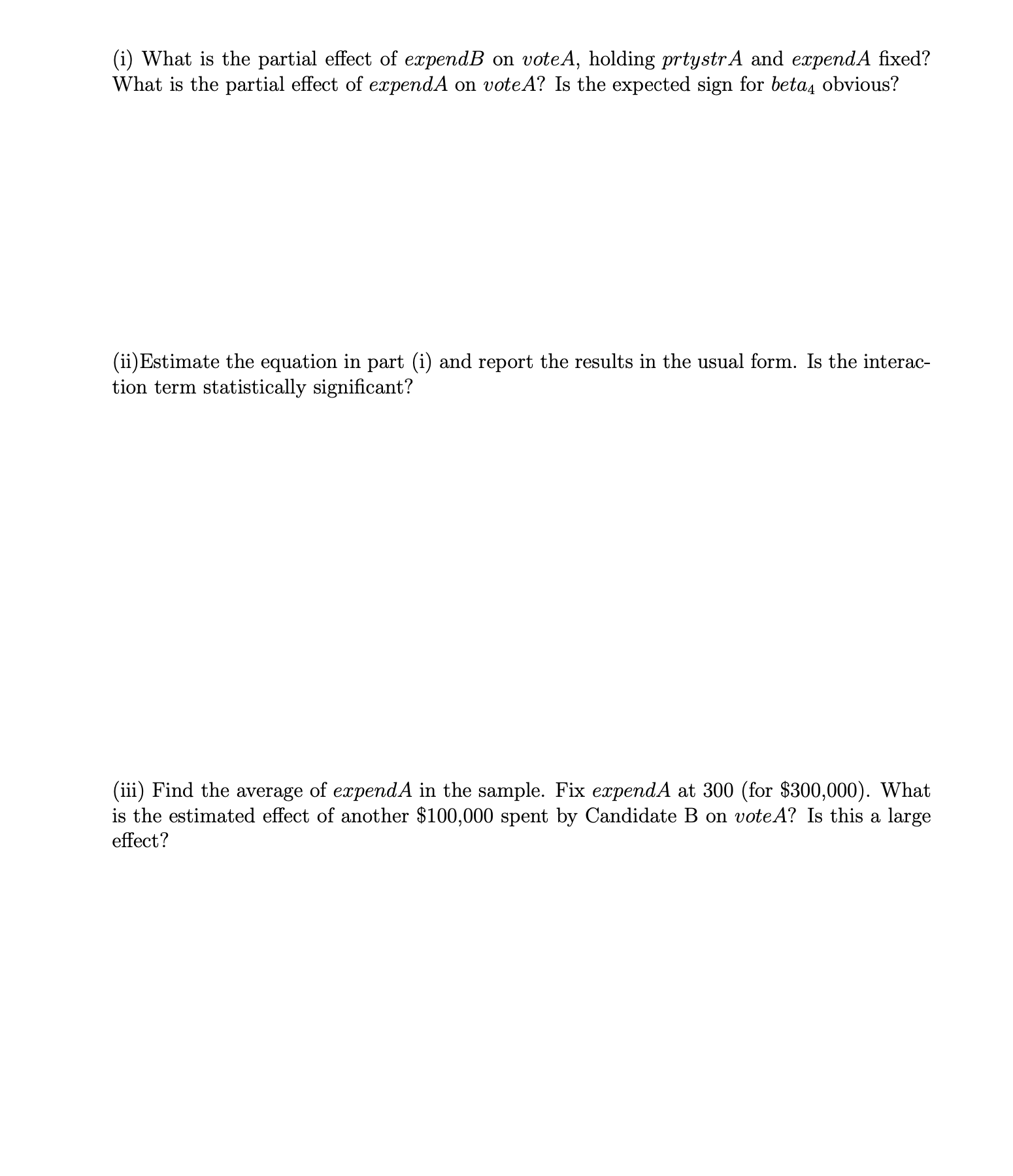 Exercise 1 Suppose we would like to test how