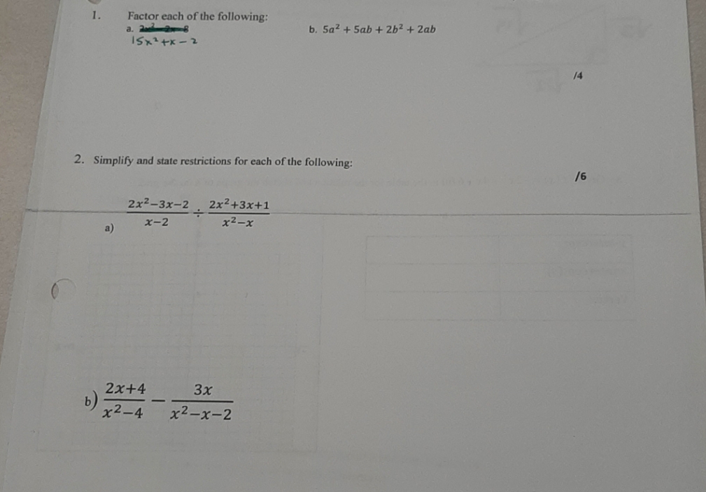 Attached below 1 . Factor each of the following: