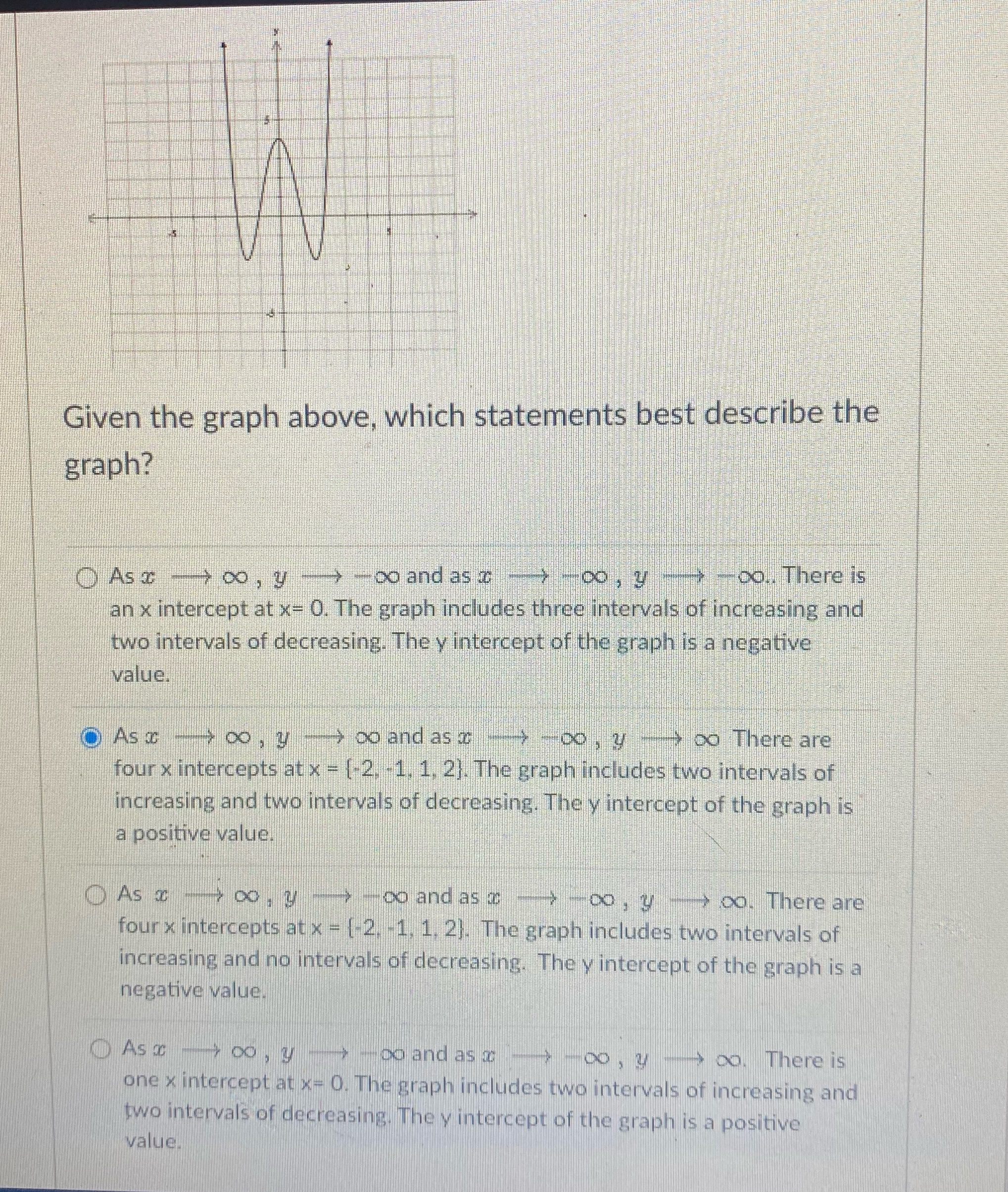Given the graph above, which statements best