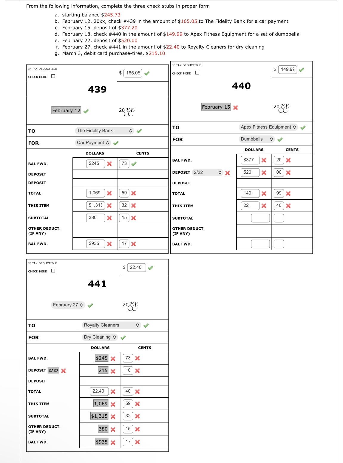 From the following information, complete the