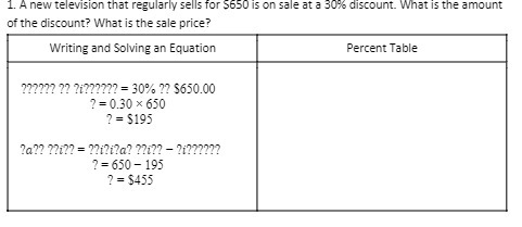 1. A new television that regularly sells for $650