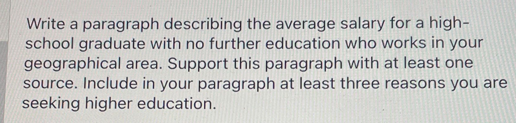 Write a paragraph describing the average salary