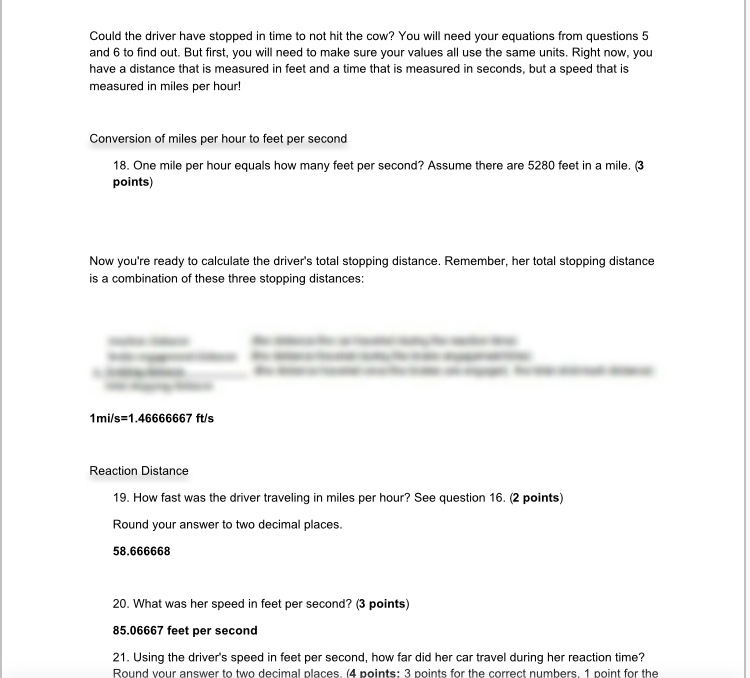 Could the driver have stopped in time to not hit