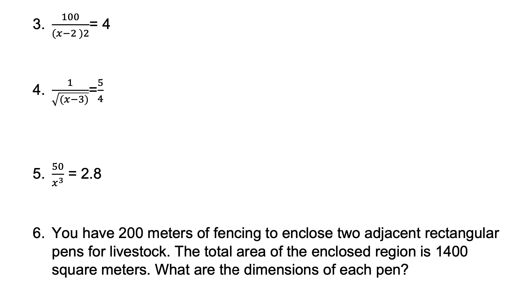 100 ' (x2 )2 . You have 200 meters of