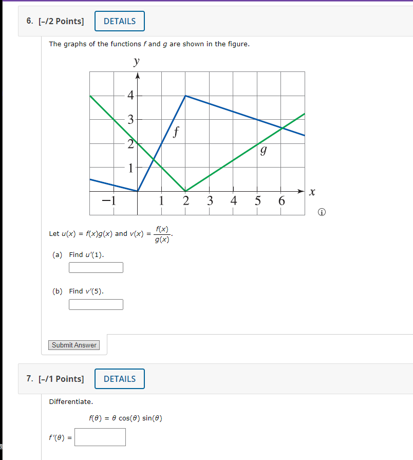 6. [-/2 Points] DETAILS The graphs of the